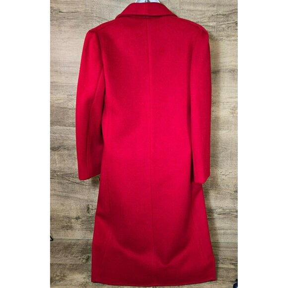 NWT VTG Michelle Stuart Petite SM* Red Wool Double-Breasted Overcoat Trench Coat - Picture 2 of 13